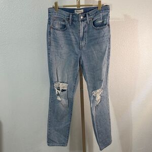 Madewell The Perfect Vintage Jean Distressed Light Wash Size 27